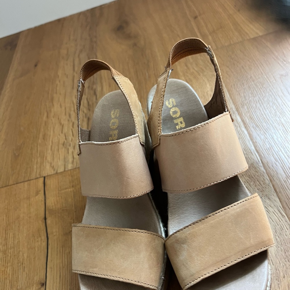 Sorel Tan Wedge Sandals - Picture 9 of 9